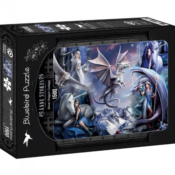 Bluebird Puzzle Puzzle Anne Stokes - Silver Dragon Collage