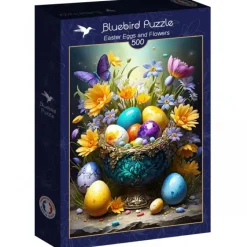 Bluebird Puzzle Puzzle Easter Eggs and Flowers
