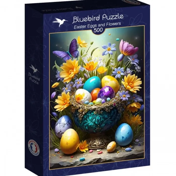 Bluebird Puzzle Puzzle Easter Eggs and Flowers