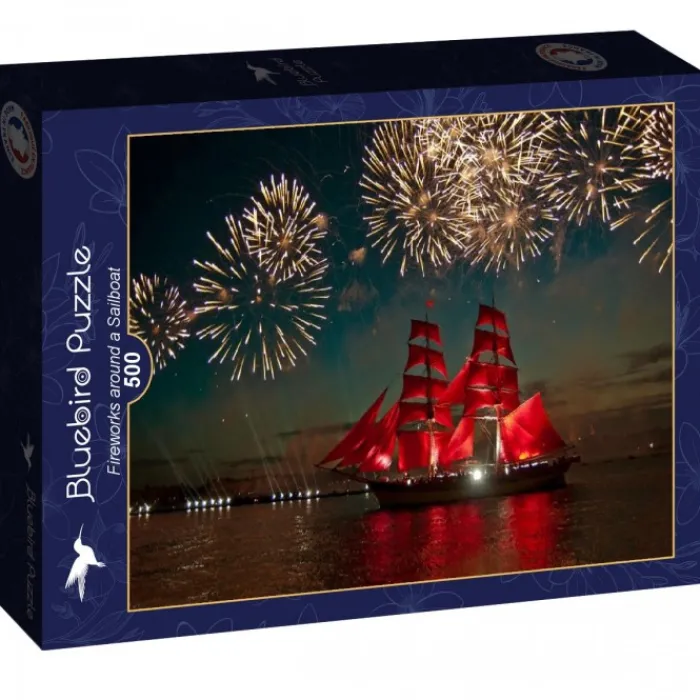 Bluebird Puzzle Puzzle Fireworks around a Sailboat