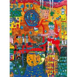 Bluebird Puzzle Puzzle Hundertwasser - The 30 Days Fax Painting, 1996