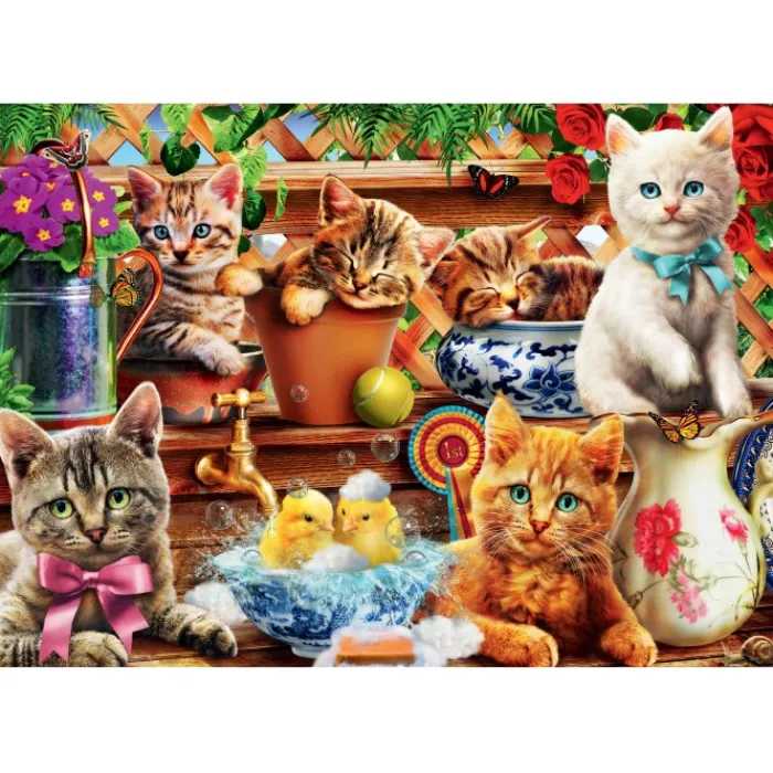 Bluebird Puzzle Puzzle Kittens in the Potting Shed