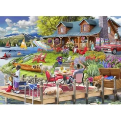 Bluebird Puzzle Puzzle Lake View Cabin Mountain Time