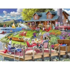 Bluebird Puzzle Puzzle Lake View Cabin Mountain Time