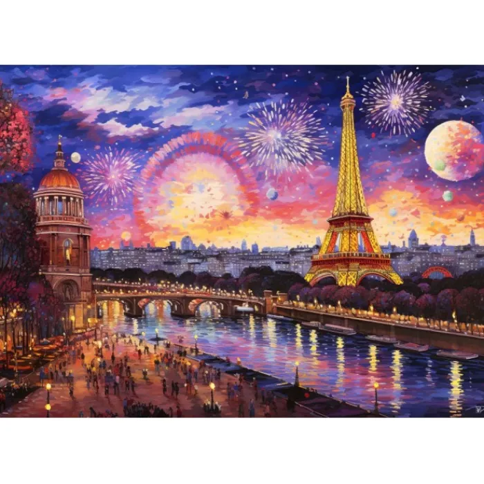 Bluebird Puzzle Puzzle Landscape In Pointillism