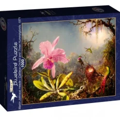 Bluebird Puzzle Puzzle Martin Johnson Heade - Cattleya Orchid and Three Hummingbirds, 1871