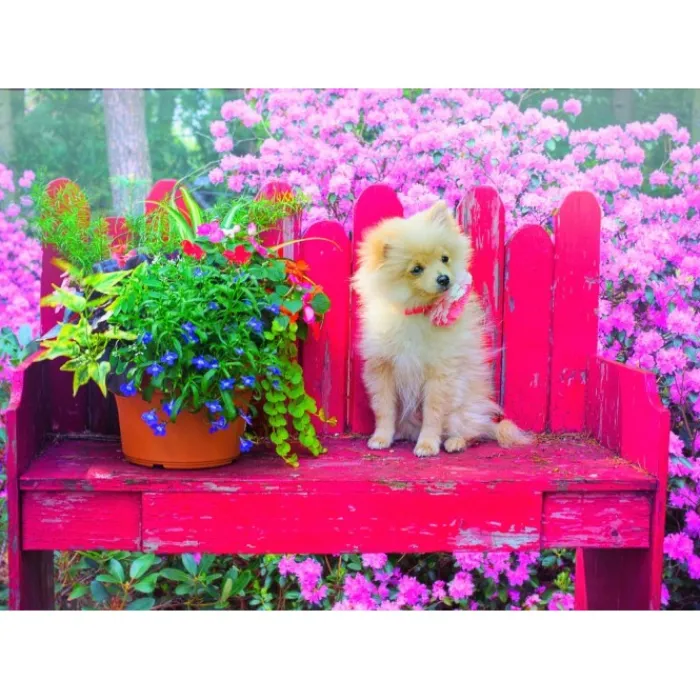 Bluebird Puzzle Puzzle Puppy in the Colorful Garden