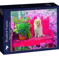 Bluebird Puzzle Puzzle Puppy in the Colorful Garden