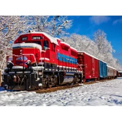 Bluebird Puzzle Puzzle Red Train In The Snow