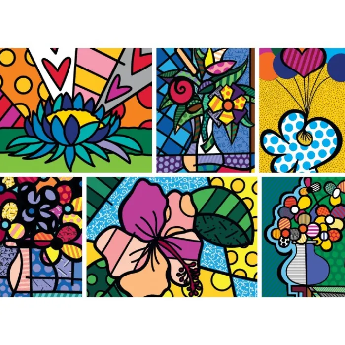 Bluebird Puzzle Puzzle Romero Britto - Collage: Flowers