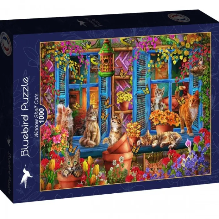 Bluebird Puzzle Puzzle Window Shelf Cats