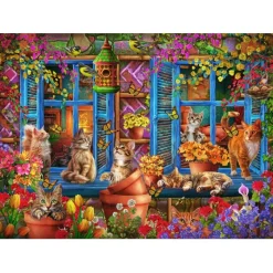 Bluebird Puzzle Puzzle Window Shelf Cats