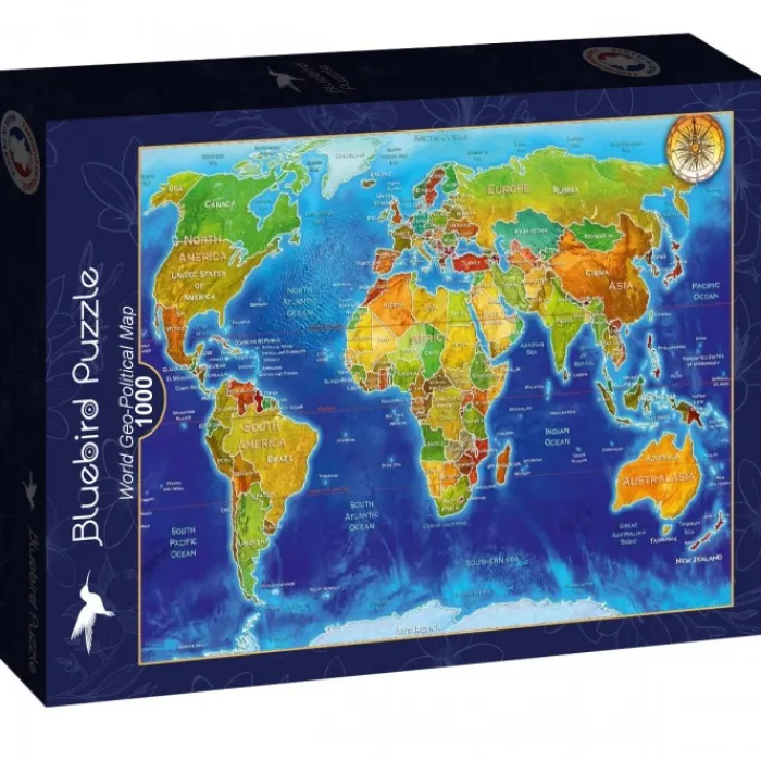 Bluebird Puzzle Puzzle World Geo-Political Map