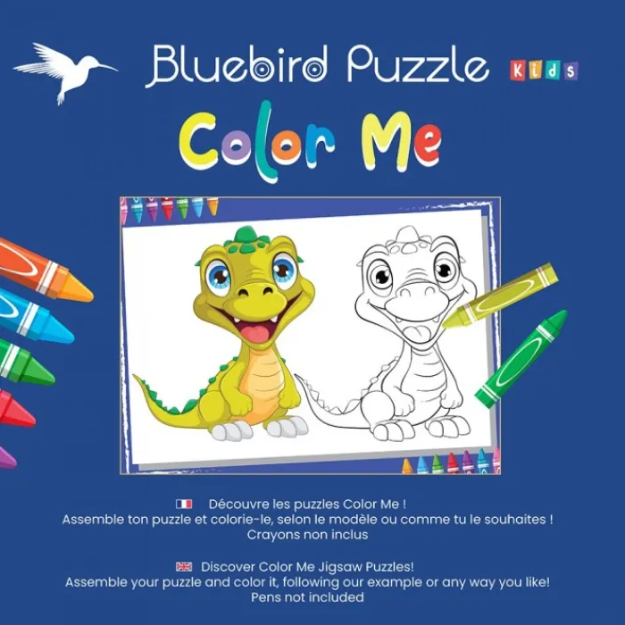 Bluebird Puzzle Puzzle XXL Pieces - Color Me - Dinosaure